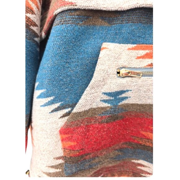 Mainstrip Womens Half Zip Aztec Southwestern Pullover Hoodie Size M - Picture 5 of 11